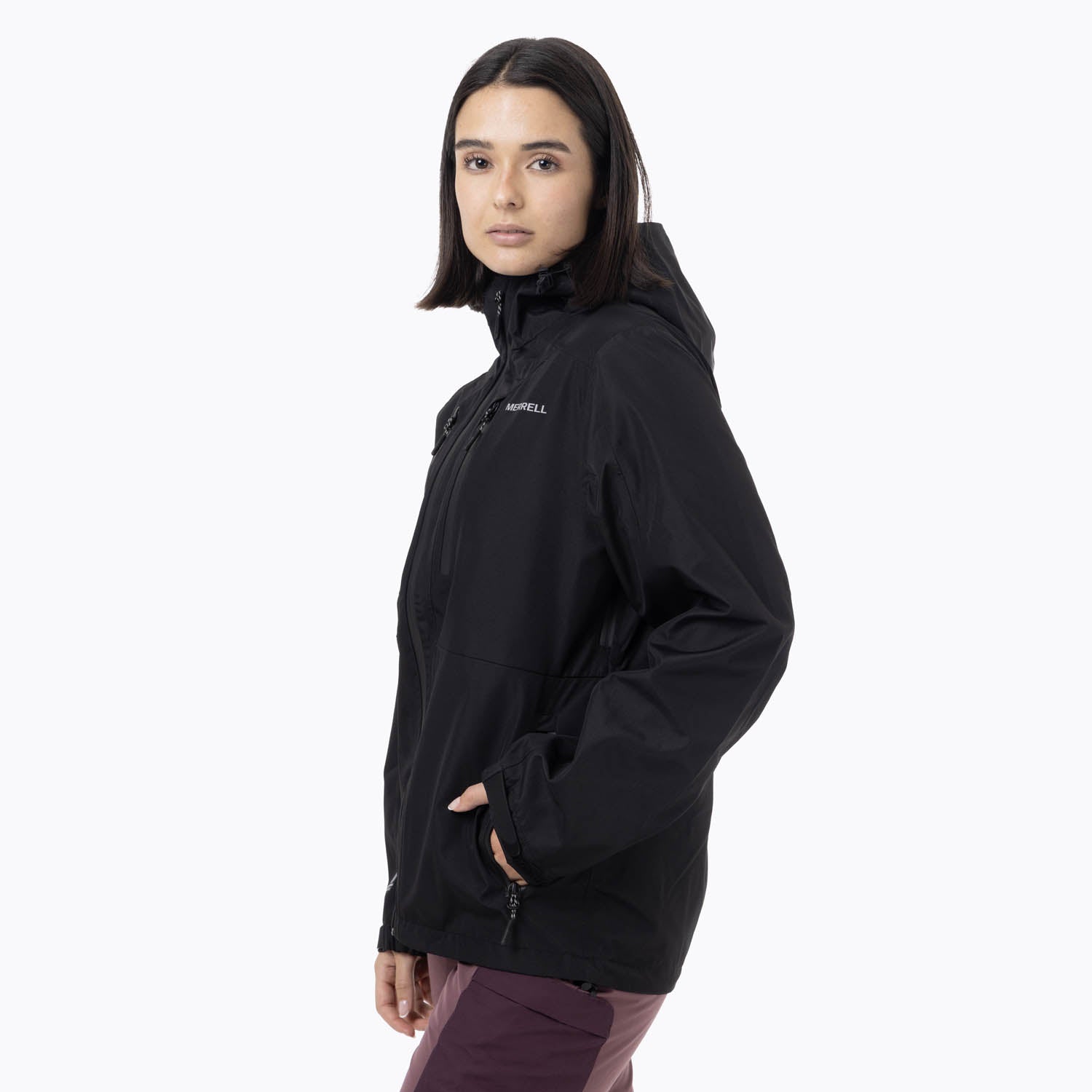 Impermeable Mujer Full Zipper Hardshell Negro Merrell