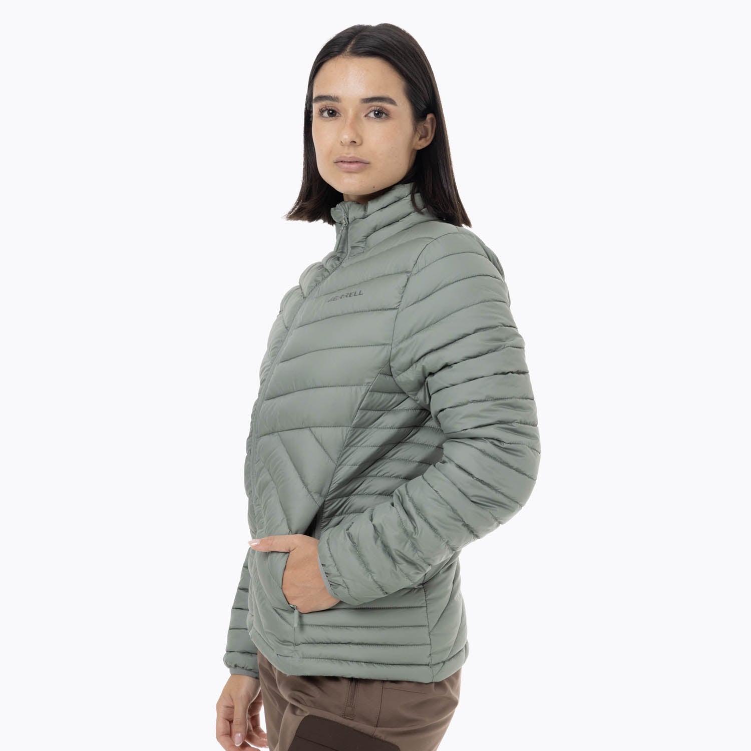 Parka Mujer Full Zipper Verde Merrell