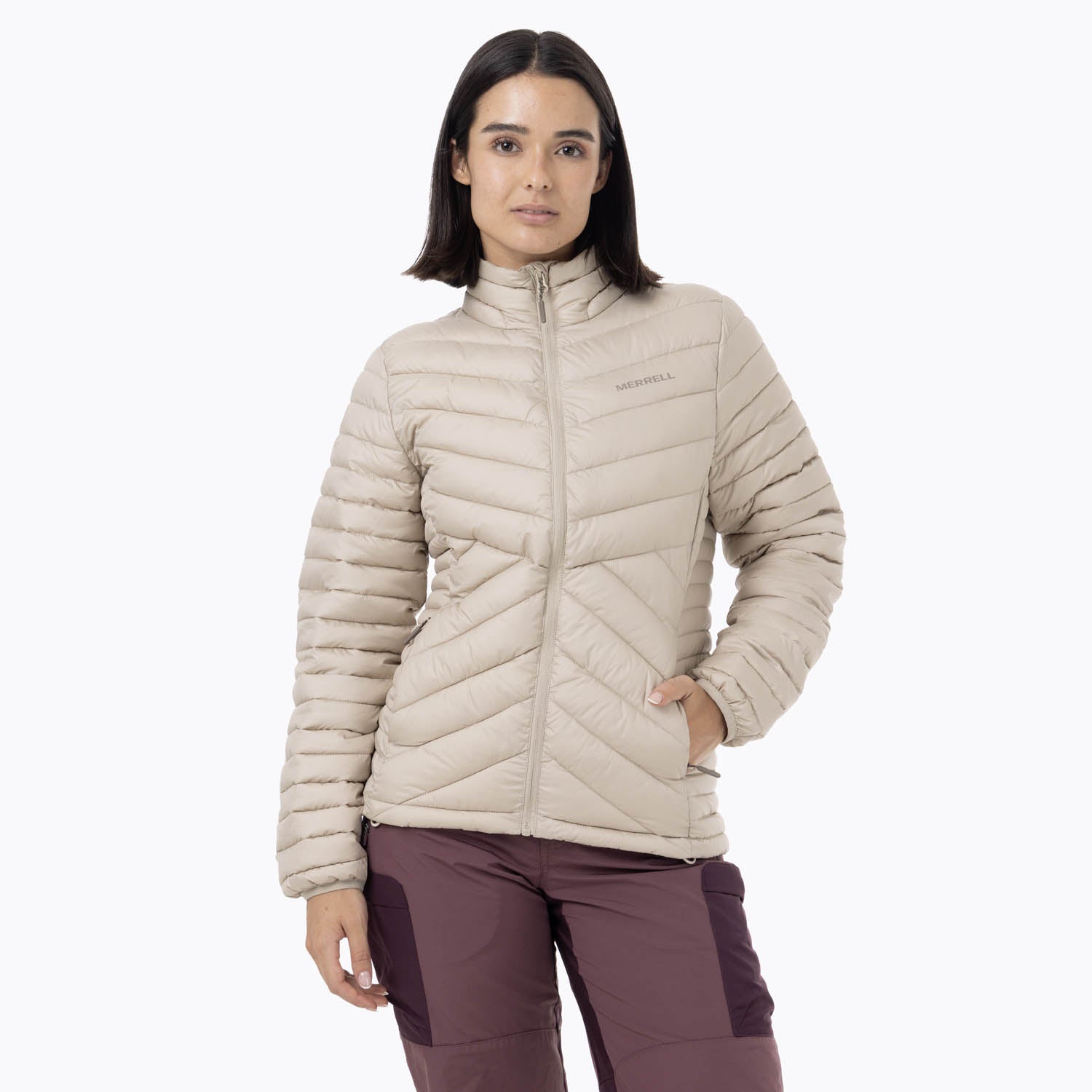 Parka Mujer Full Zipper Beige Merrell