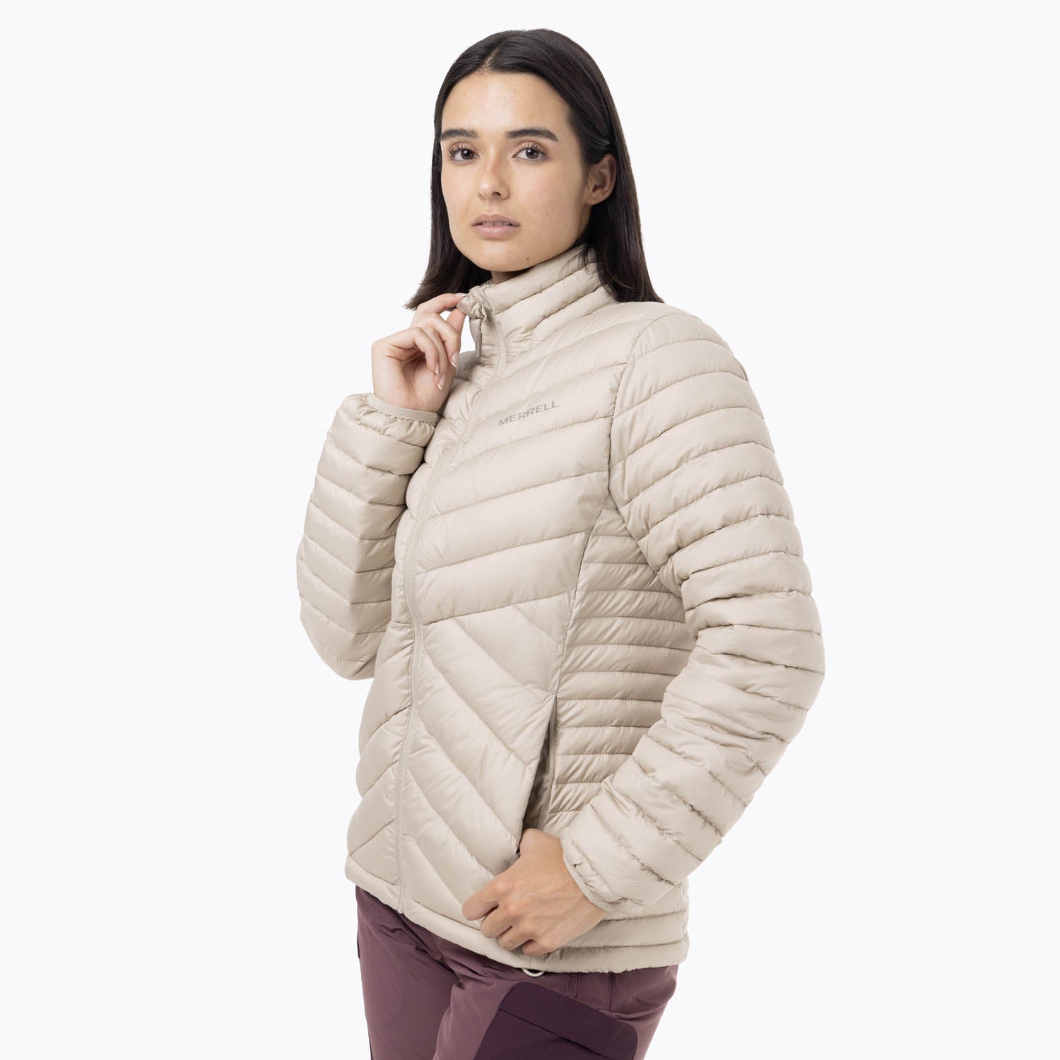 Parka Mujer Full Zipper Beige Merrell