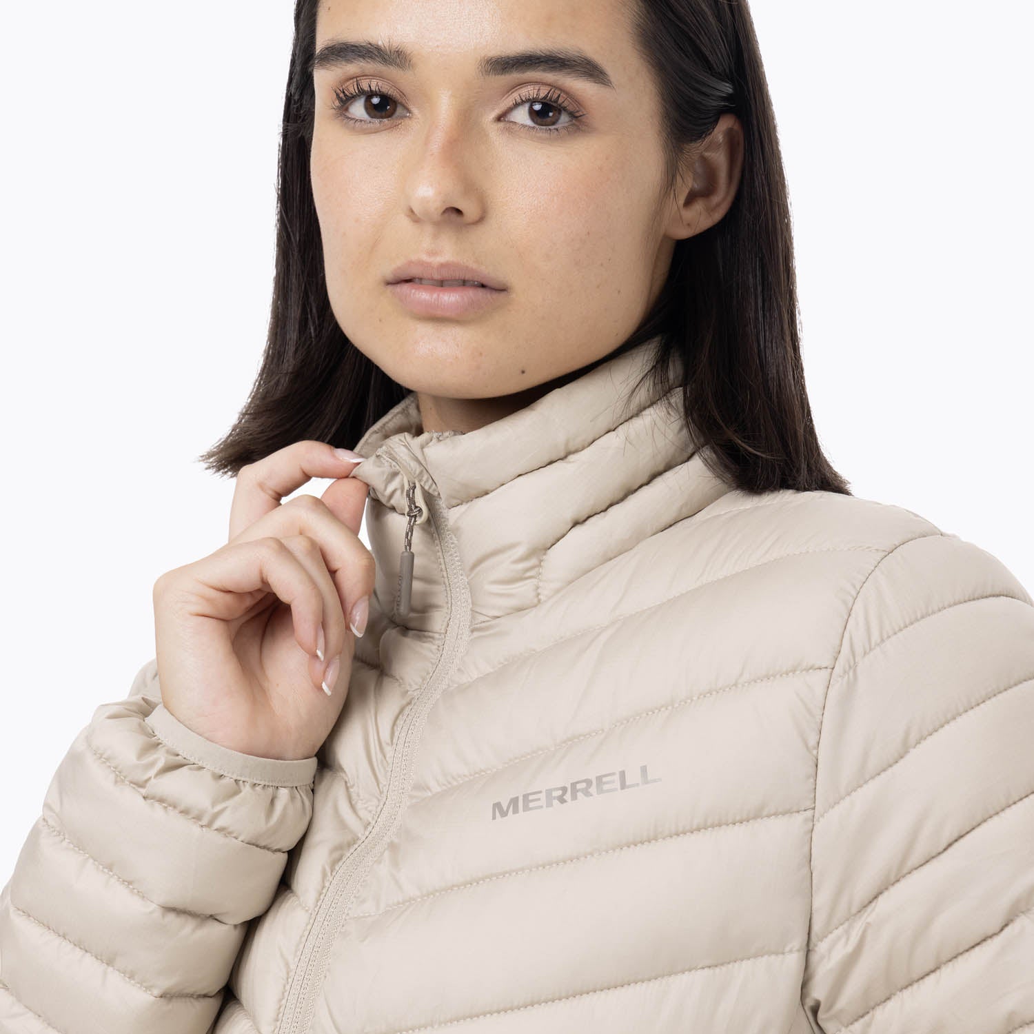 Parka Mujer Full Zipper Beige Merrell