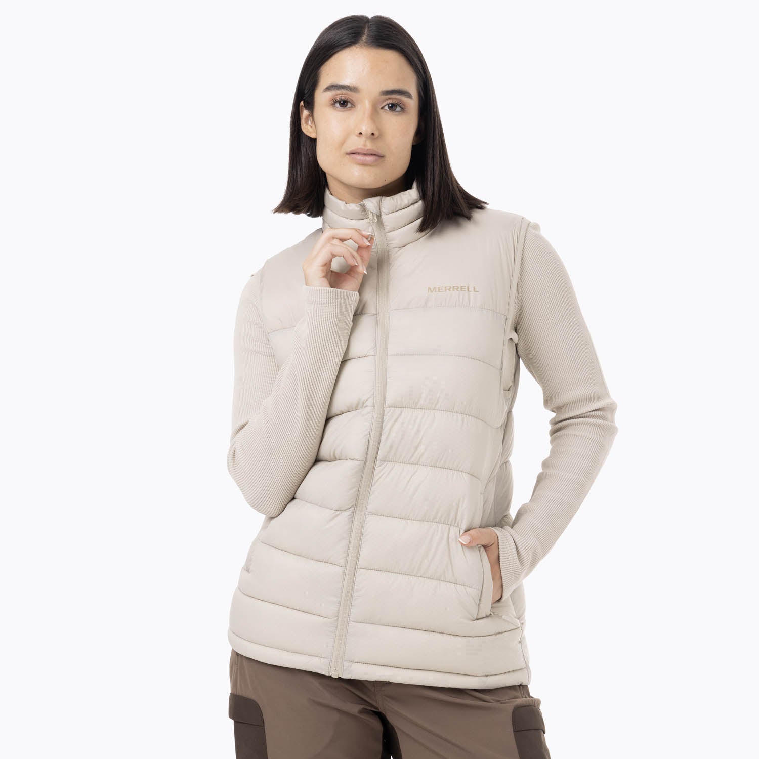 Parka Sin Mangas Mujer Hazeis Beige Merrell