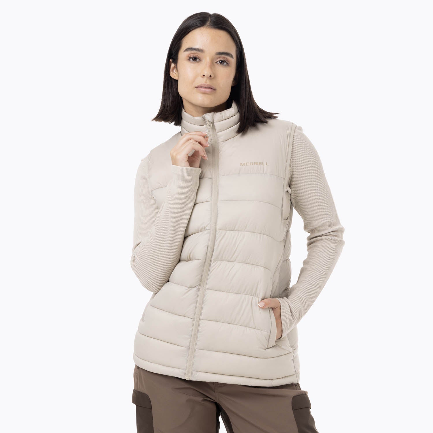 Parka Sin Mangas Mujer Hazeis Beige Merrell