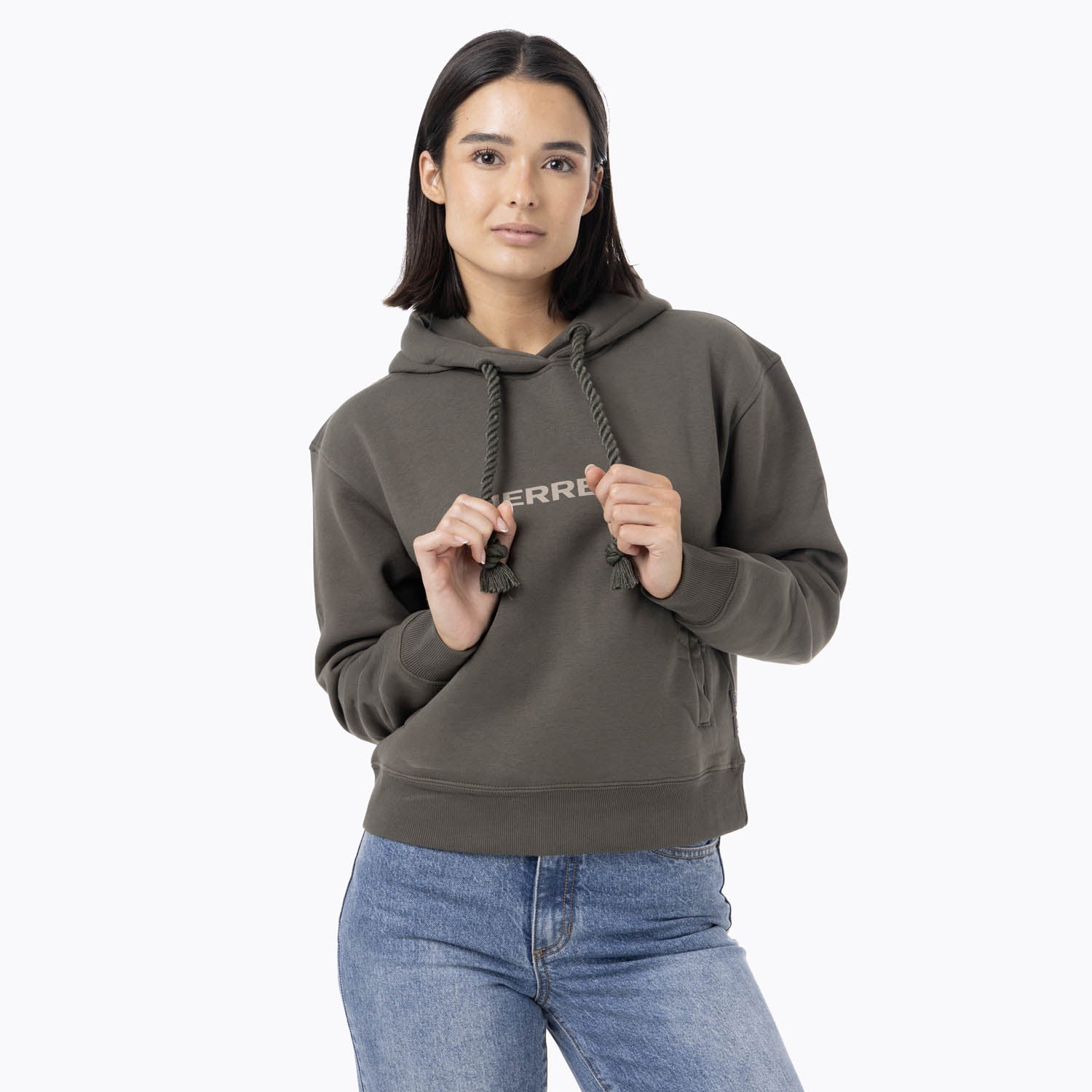 Poleron Mujer Logo Hoodie Verde Merrell