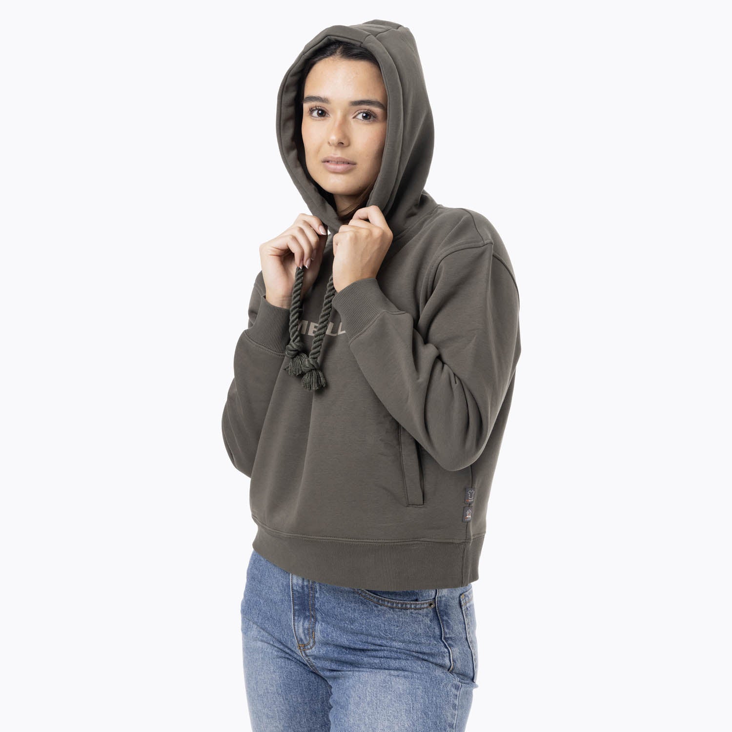 Poleron Mujer Logo Hoodie Verde Merrell