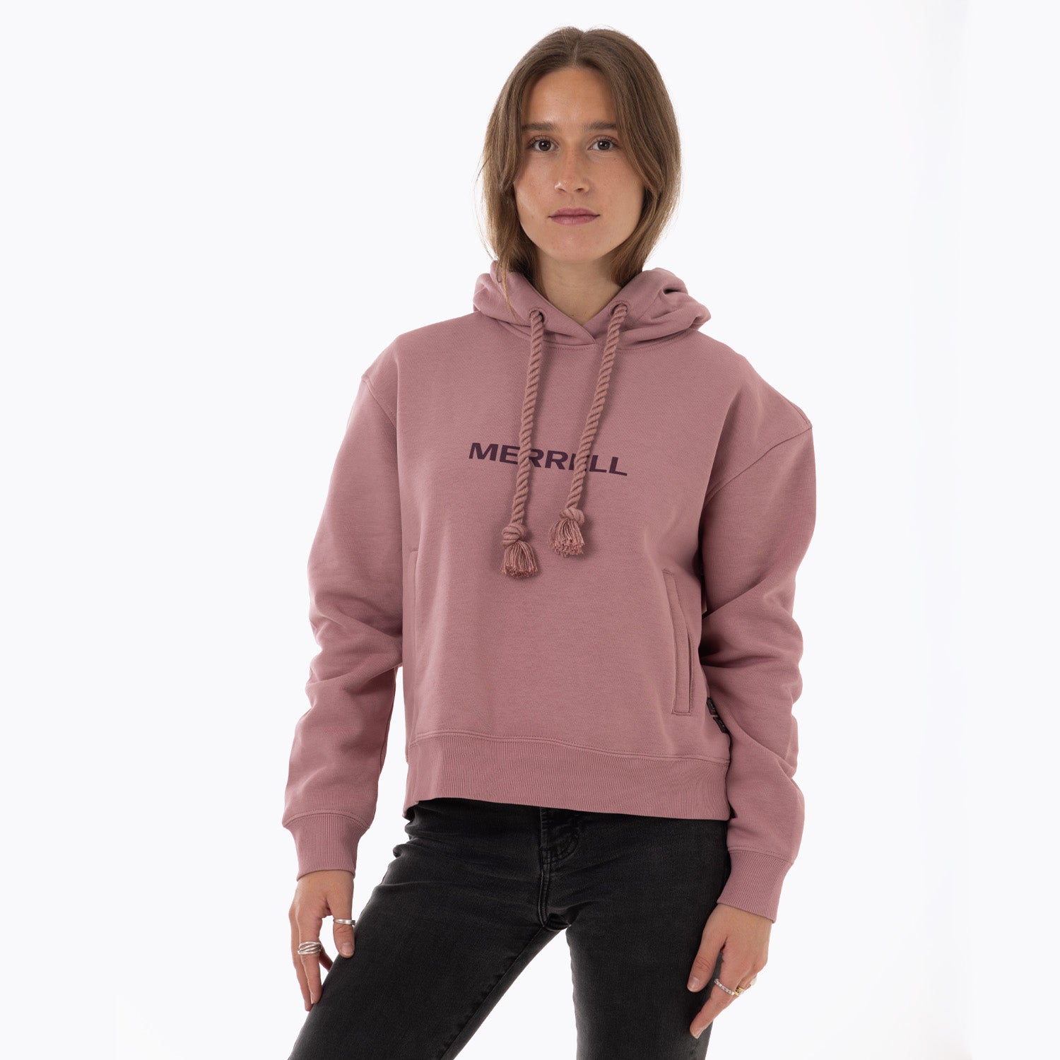 Poleron Mujer Logo Hoodie Rosado Merrell