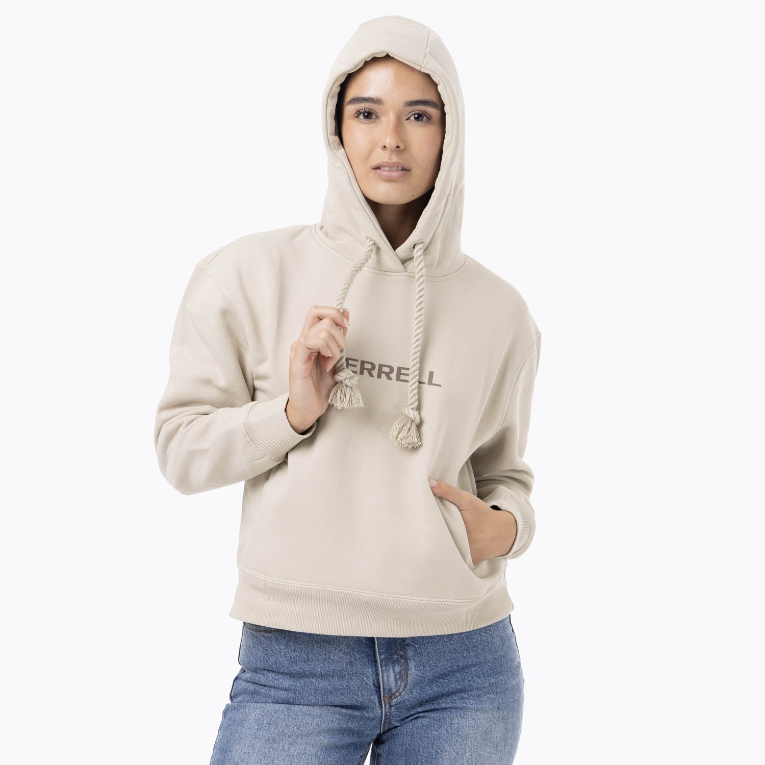 Poleron Mujer Logo Hoodie Beige Merrell