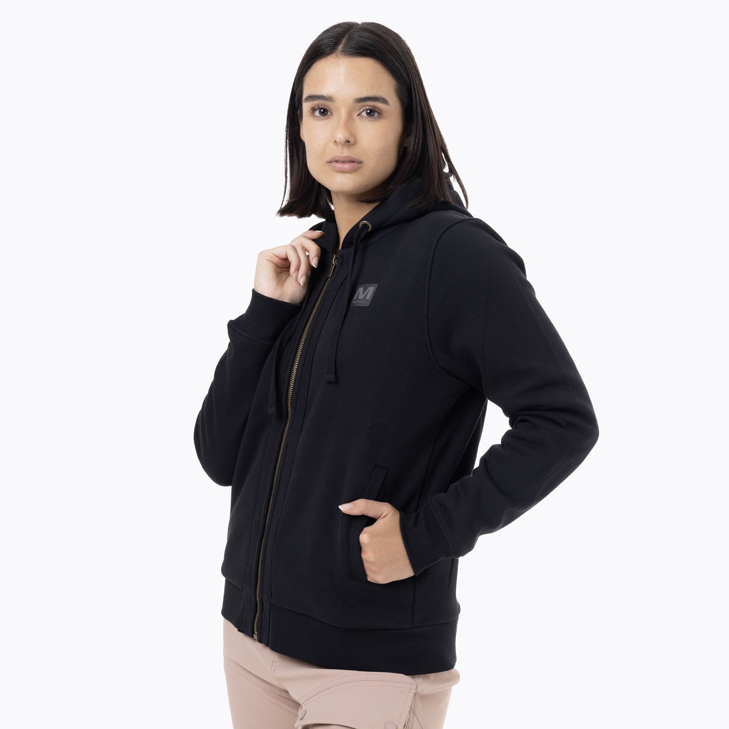 Poleron Mujer Fz Hoodie Negro Merrell