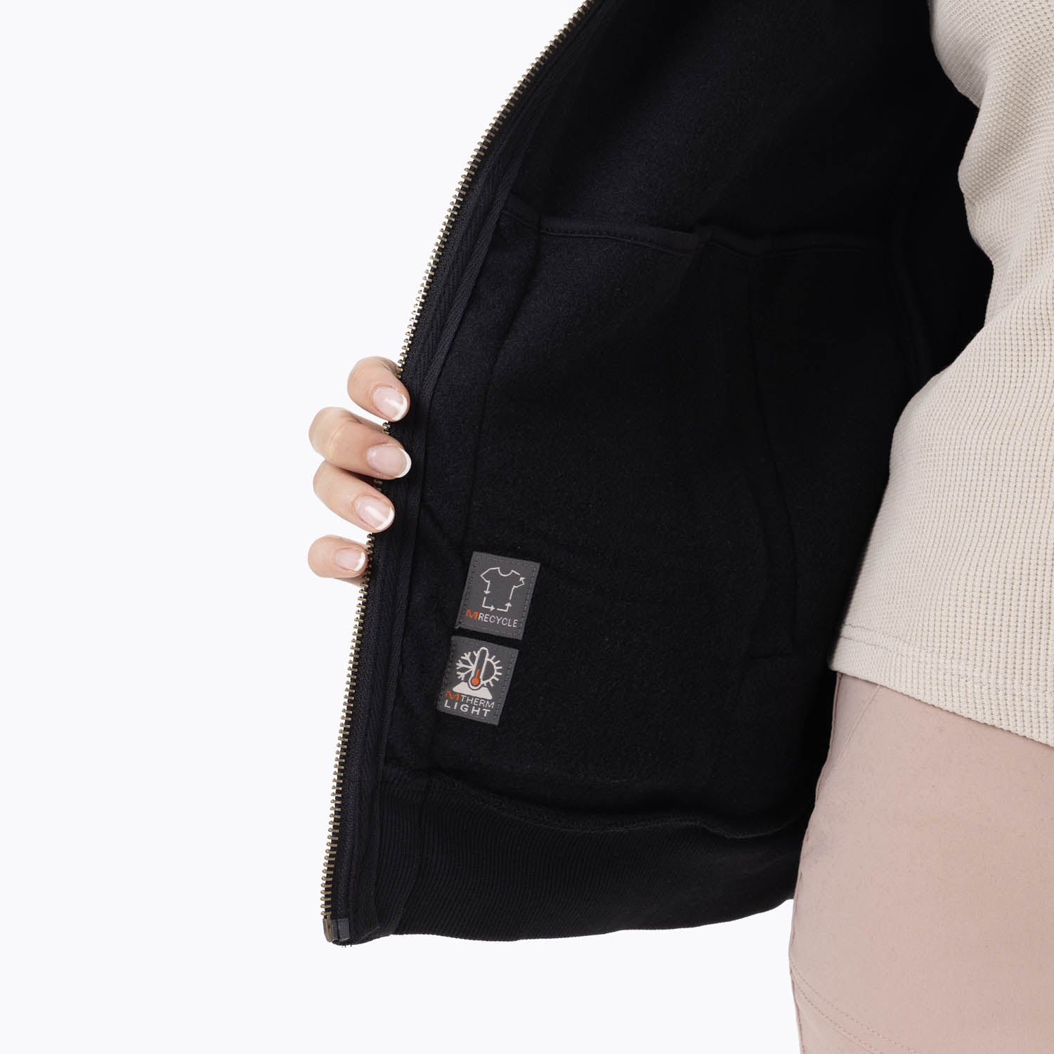 Poleron Mujer Fz Hoodie Negro Merrell