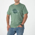 Polera Manga Corta Hombre Fireflies Bike & Lines Verde Merrell