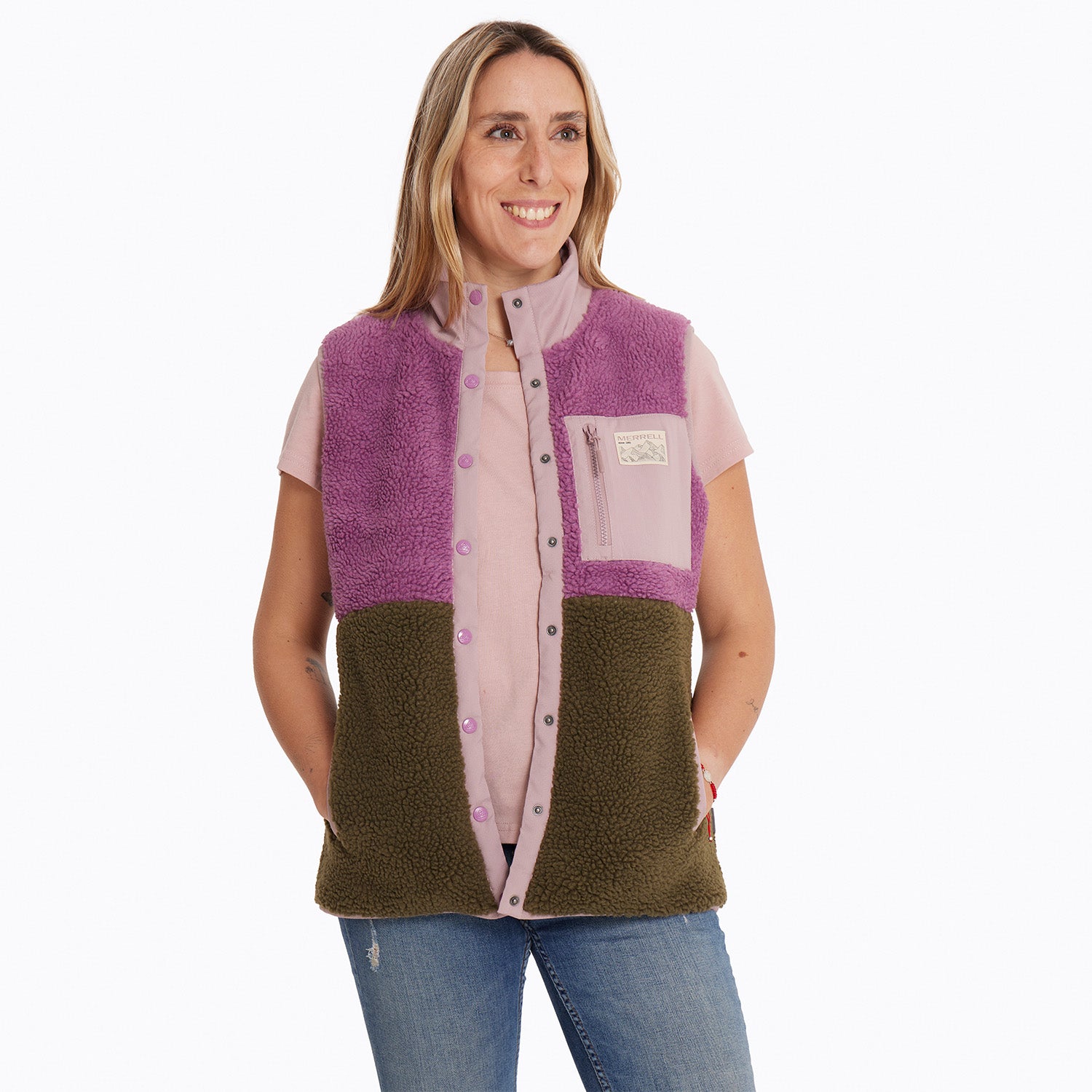 Polar Sin Mangas Mujer Trinity Sherpas Rosado Merrell