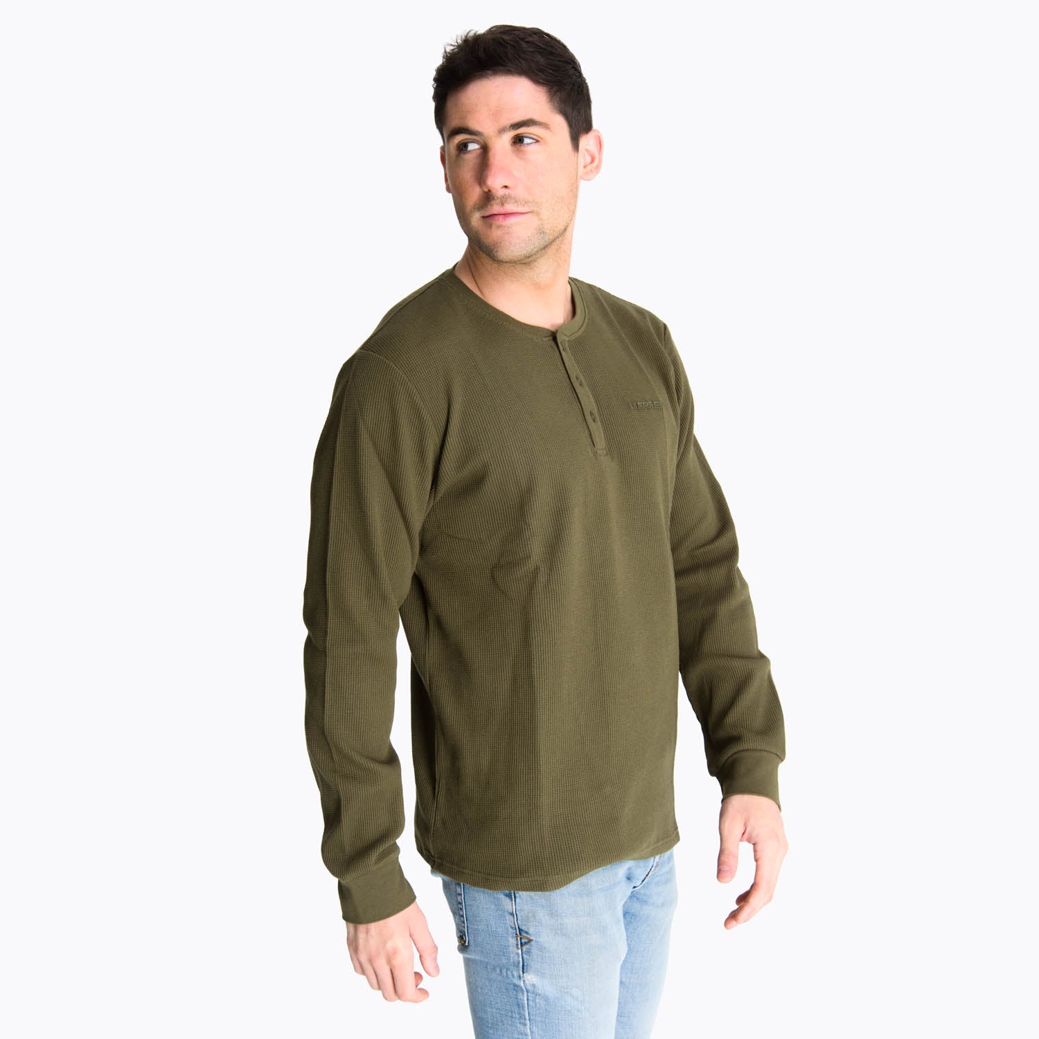 Polera Manga Larga Hombre Waffle Verde Oscuro Merrell