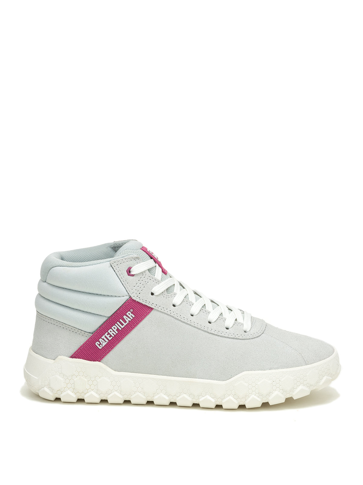 Zapatilla Con Caña Gamuza Mujer Hex + Mid Gris Claro Cat
