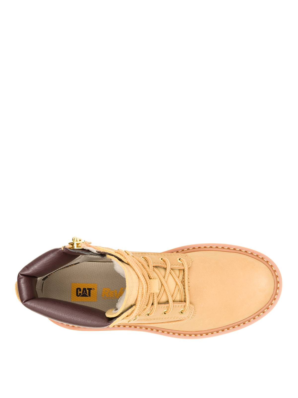 Botín Cuero Colorado Max 6 Zip Mujer Café Claro Cat