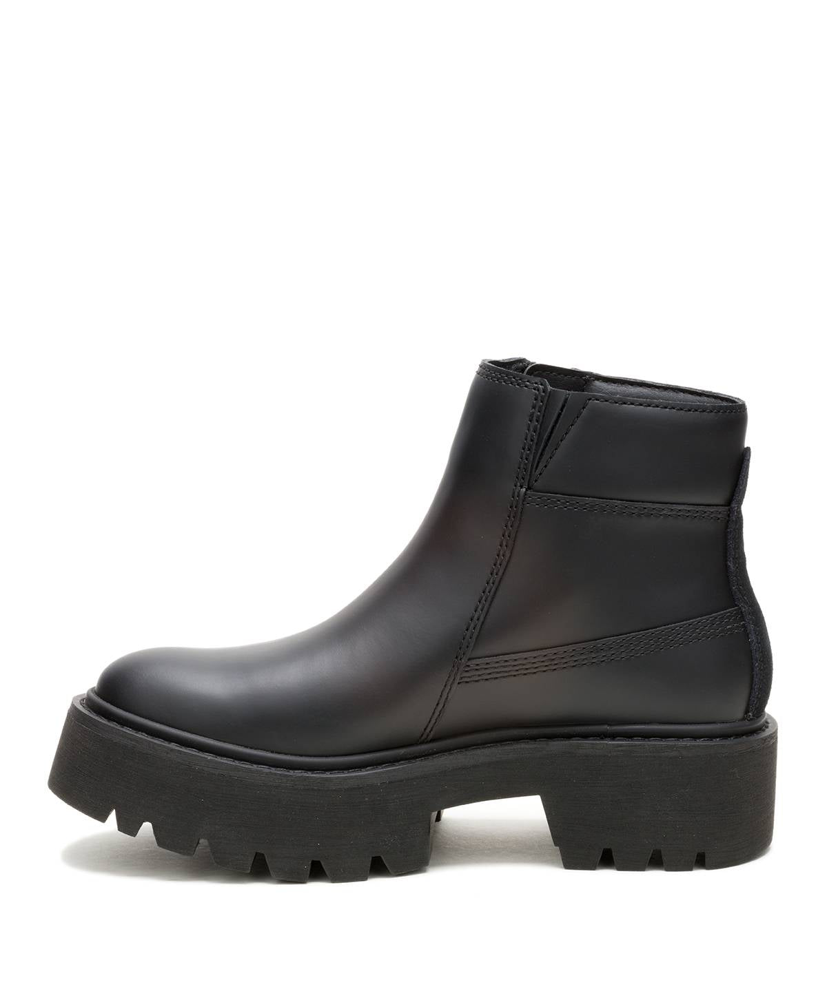 Botín Cuero Colorado Max Chelsea Mujer Negro Cat