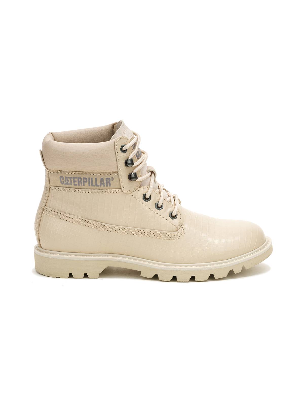 Botín Cuero Colorado Mujer Beige Cat