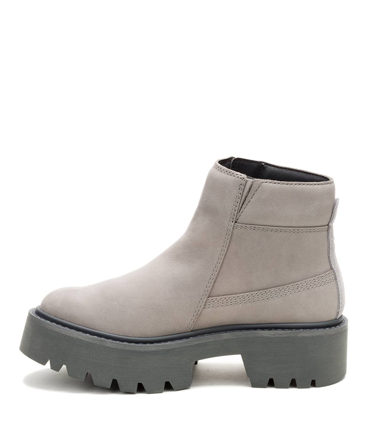 Botín Cuero Colorado Max Chelsea Mujer Gris Cat