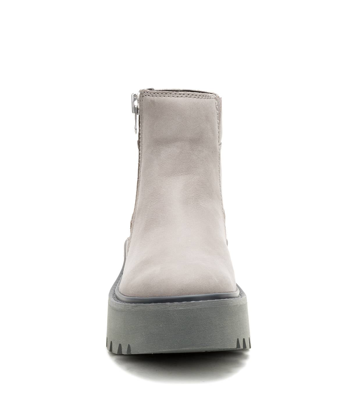 Botín Cuero Colorado Max Chelsea Mujer Gris Cat