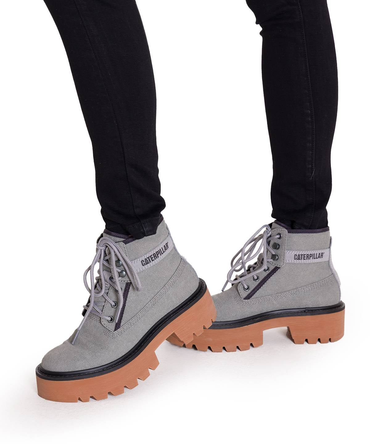 Botín Canvas Mujer Colorado Max 6 Gris Claro Mujer Cat