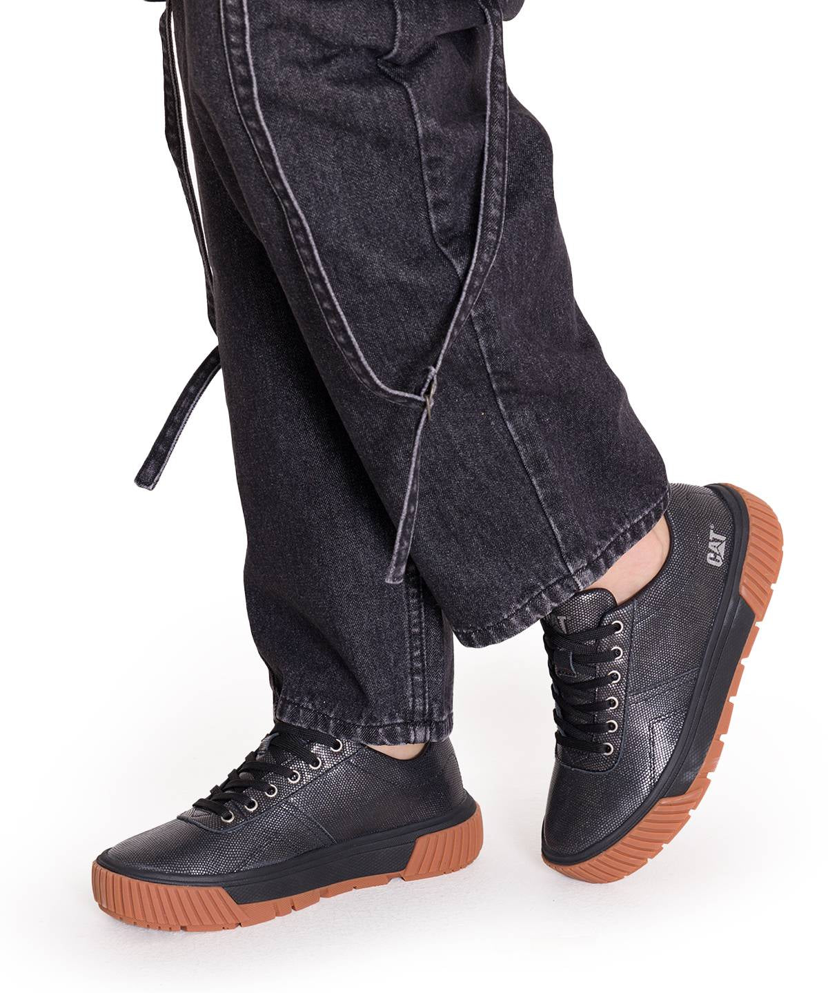 Zapatilla Casual Mujer Amp Canvas Negro Cat