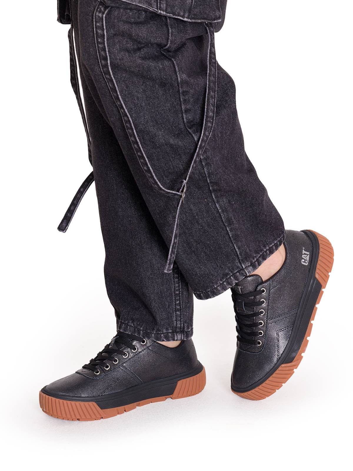 Zapatilla Casual Mujer Amp Canvas Negro Cat