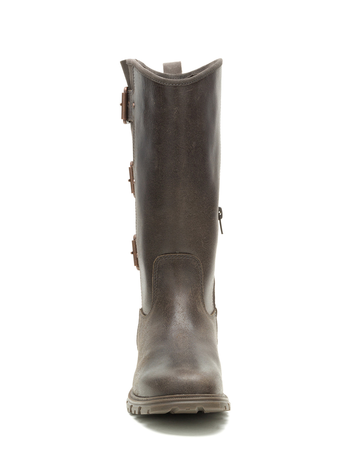 Bota de Cuero Notion Buckle Café Oscuro Cat