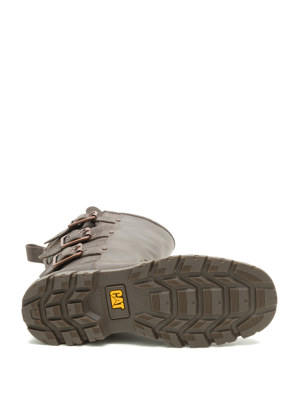 Bota de Cuero Notion Buckle Café Oscuro Cat