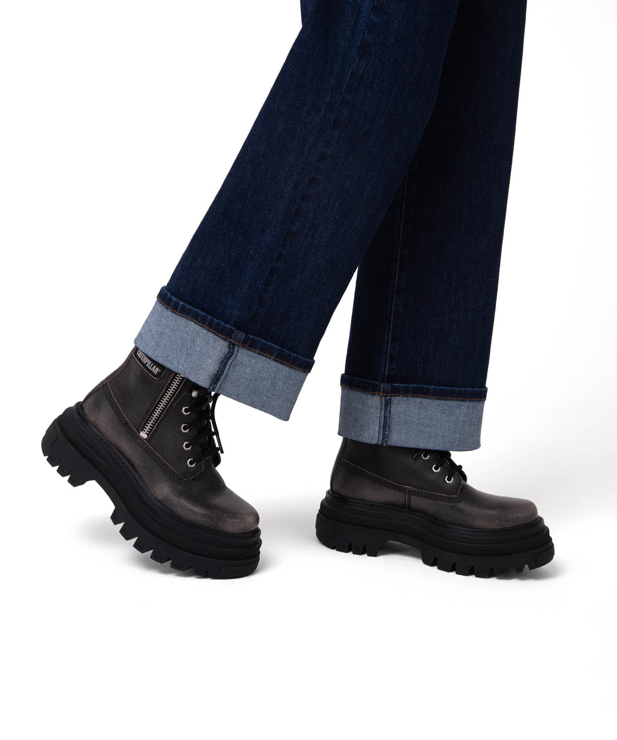 Botín Mujer Bolder Zip Gris Cat
