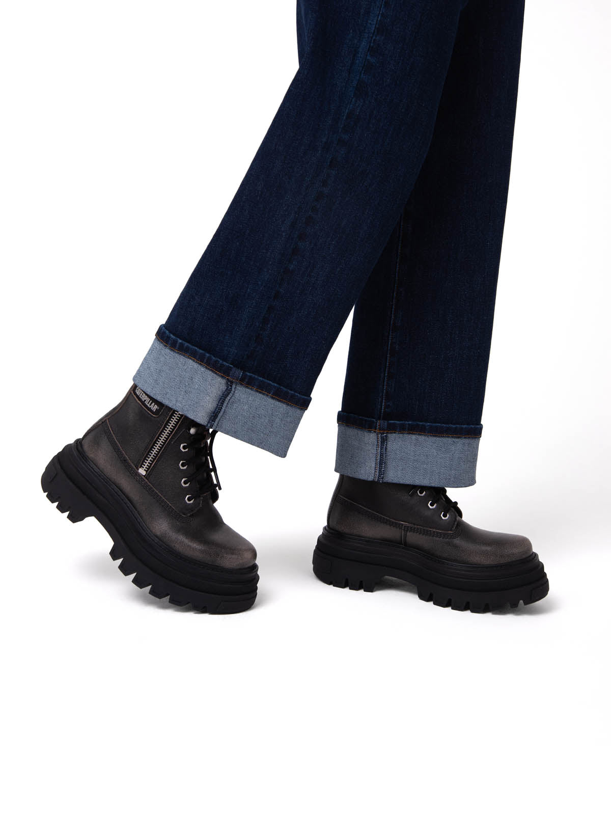 Botín Mujer Bolder Zip Gris Cat
