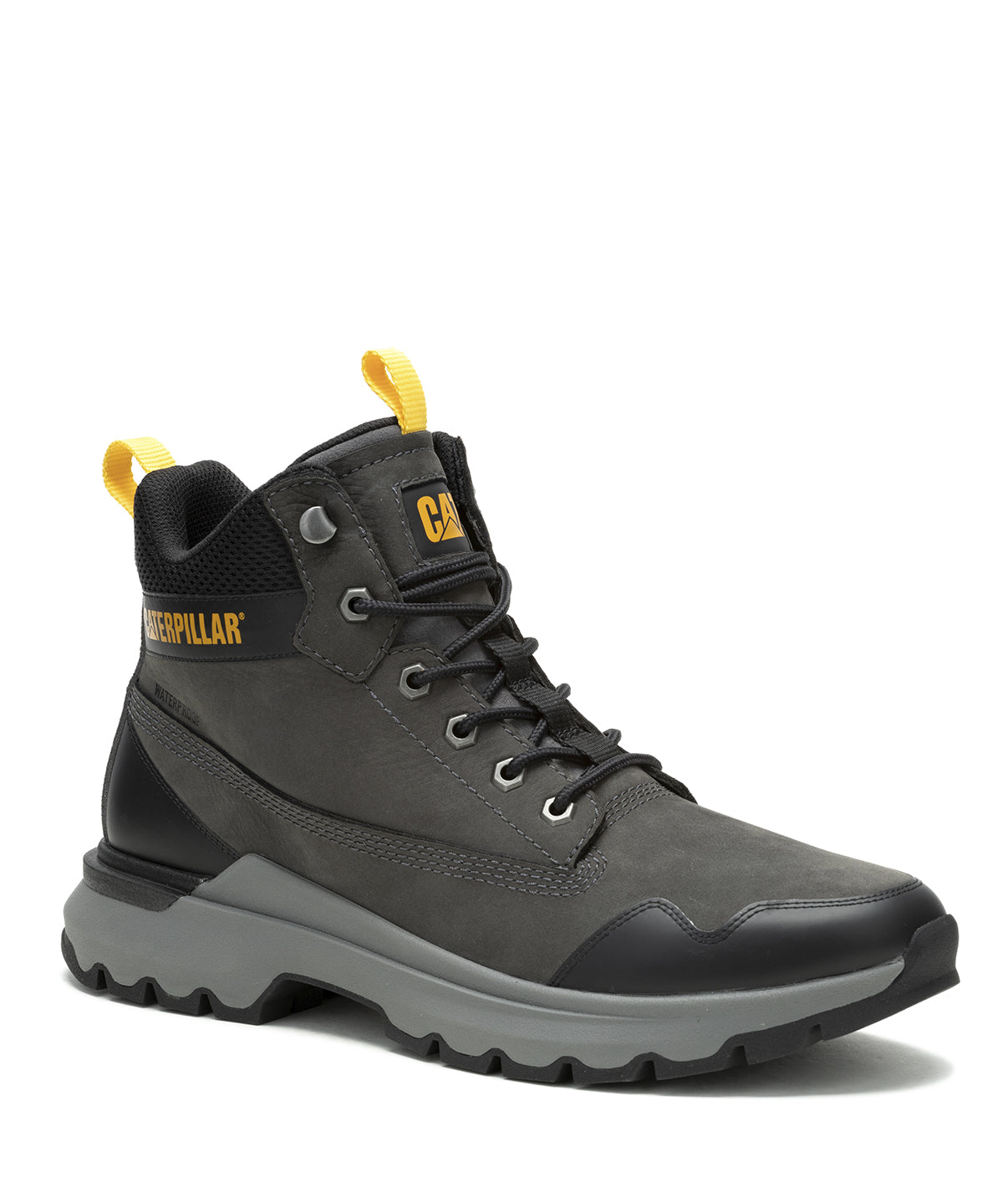 Zapatilla Con Caña Gamuza Hombre Colorado Sneaker Wp Gris Cat