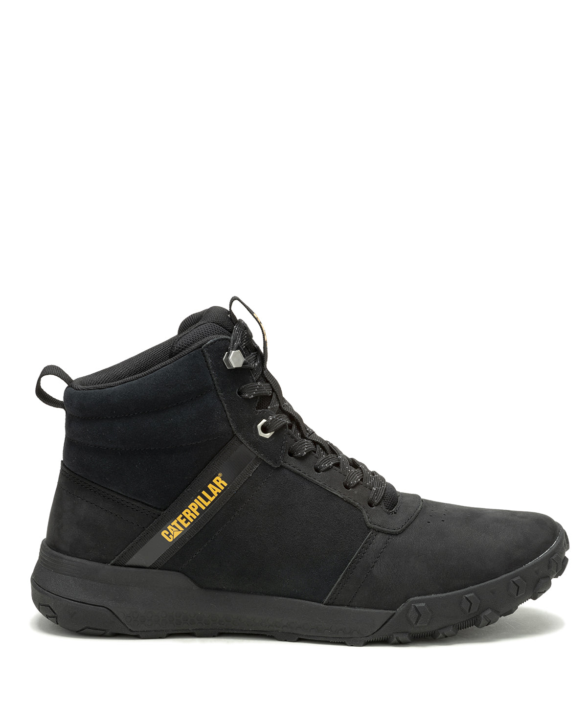 Zapatilla Con Caña Cuero Hombre Hex Ready Mid Negro Cat