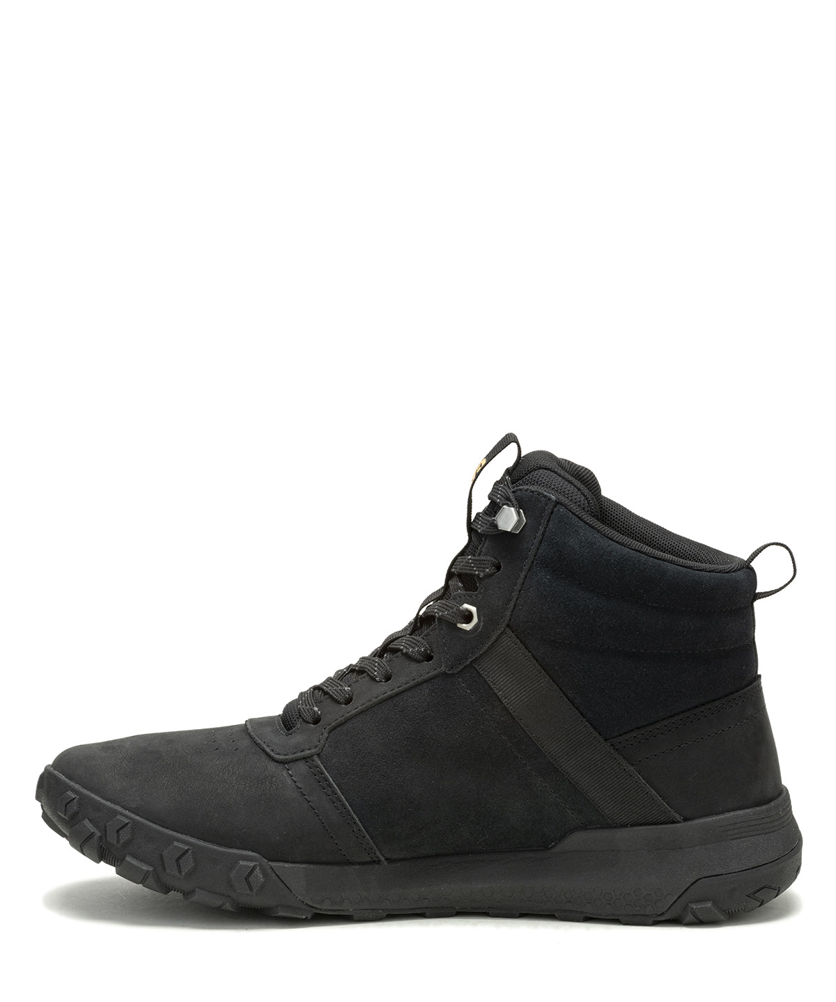 Zapatilla Con Caña Cuero Hombre Hex Ready Mid Negro Cat