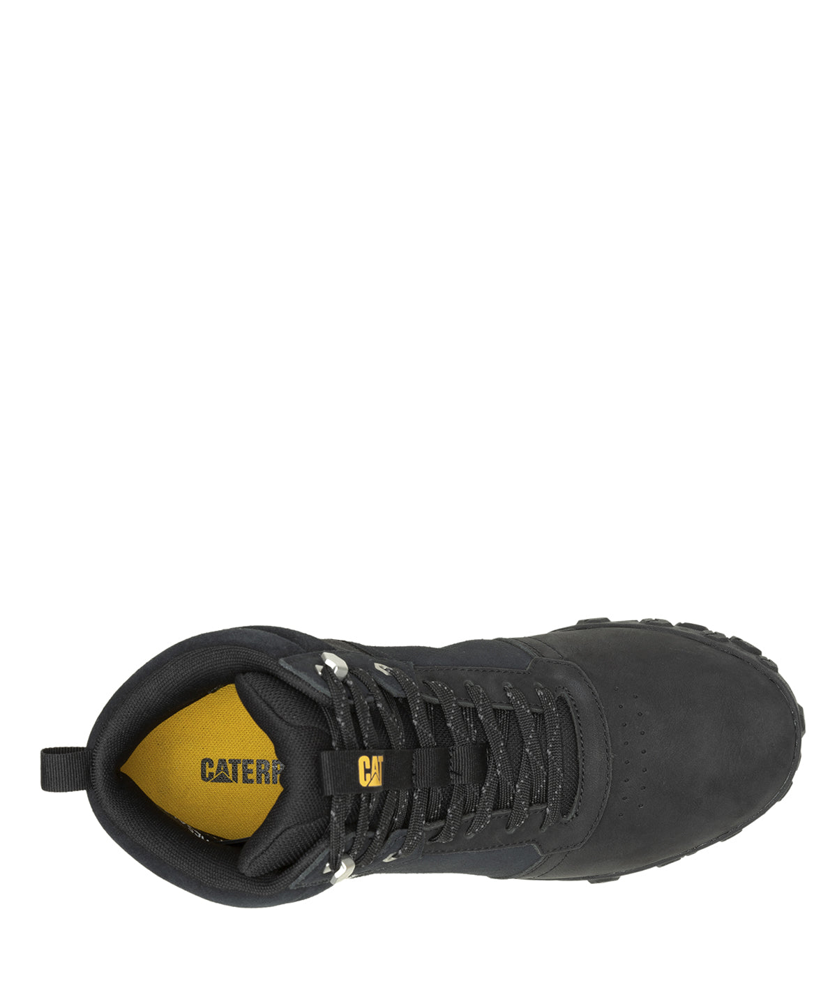 Zapatilla Con Caña Cuero Hombre Hex Ready Mid Negro Cat