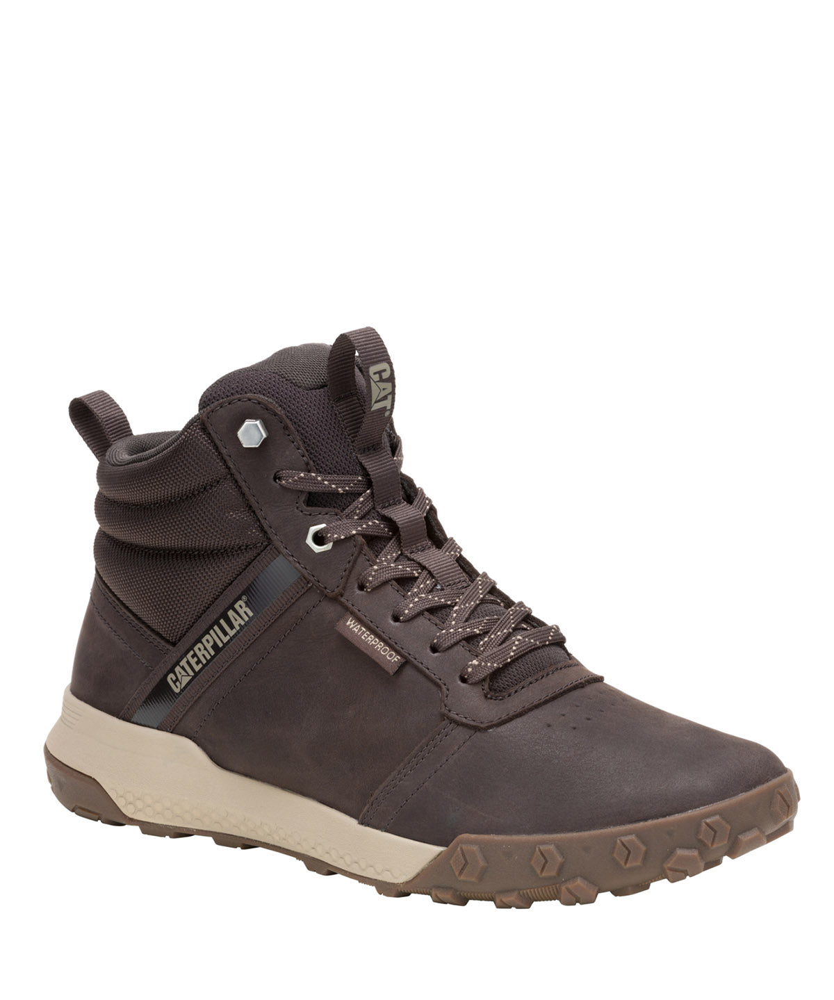 Botín Waterproof Hombre Hex Ready Mid Café Cat