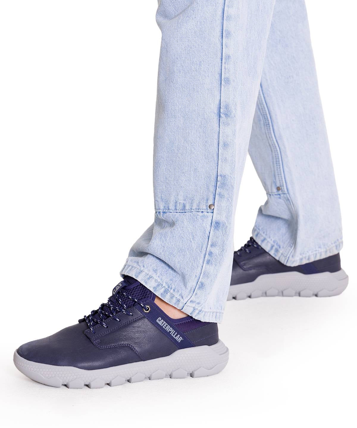 Zapatilla Cuero Hombre Hex Lite Azul Cat