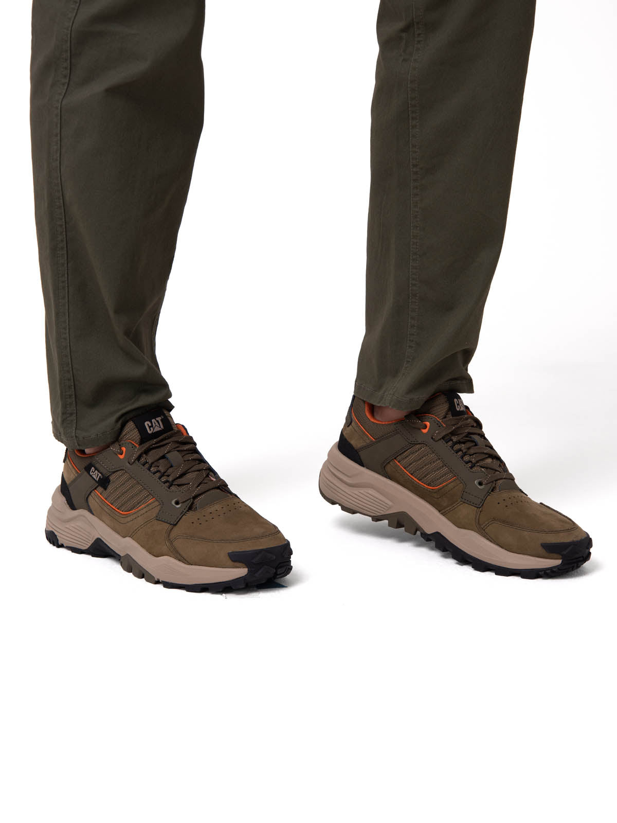 Zapatilla Hombre Grapple Leather Verde Oliva Cat