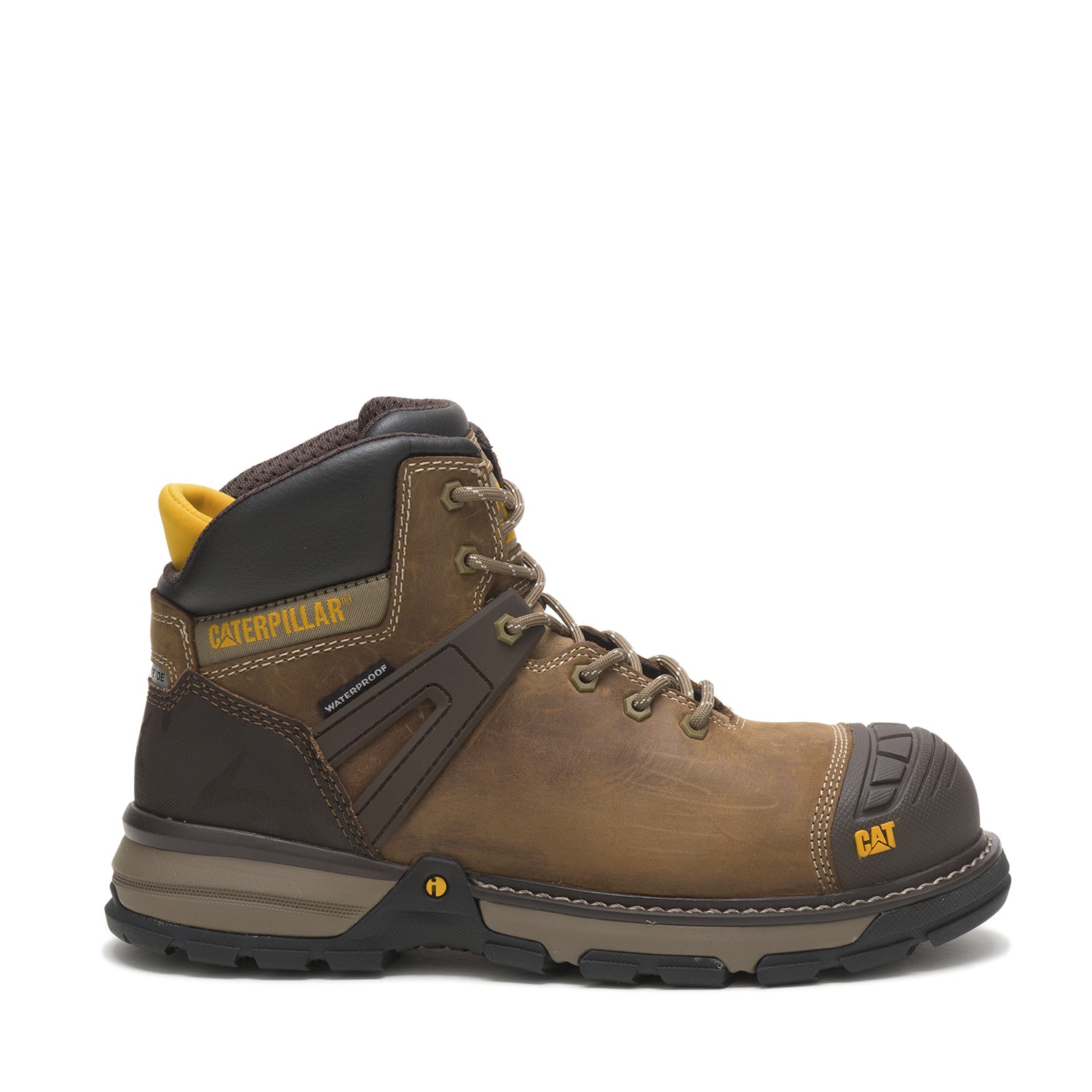 Botín de Cuero Hombre Excavator Superlite WP Café Cat