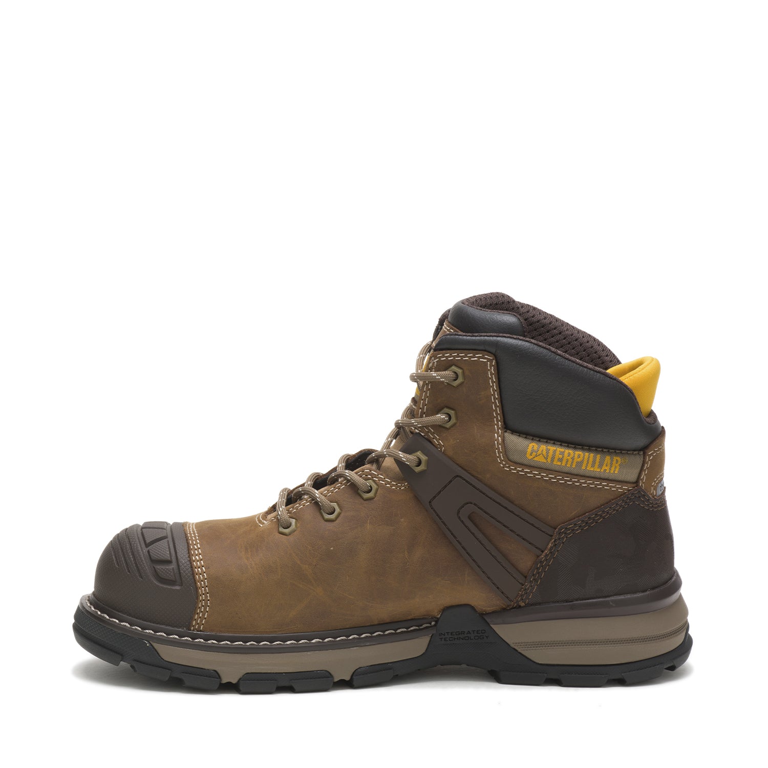 Botín de Cuero Hombre Excavator Superlite WP Café Cat
