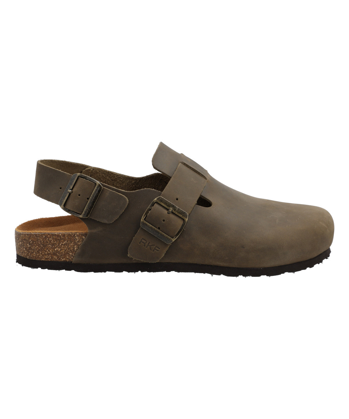Zueco Cuero Hombre Russell Café Rockford