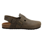 Zueco Cuero Hombre Russell Café Rockford