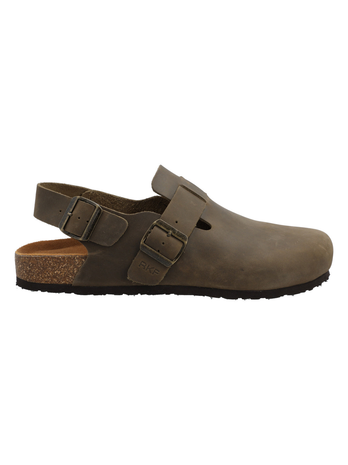 Zueco Cuero Hombre Russell Café Rockford