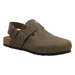 Zueco Cuero Hombre Russell Café Rockford