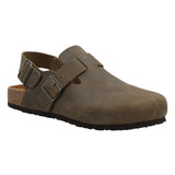 Zueco Cuero Hombre Russell Café Rockford