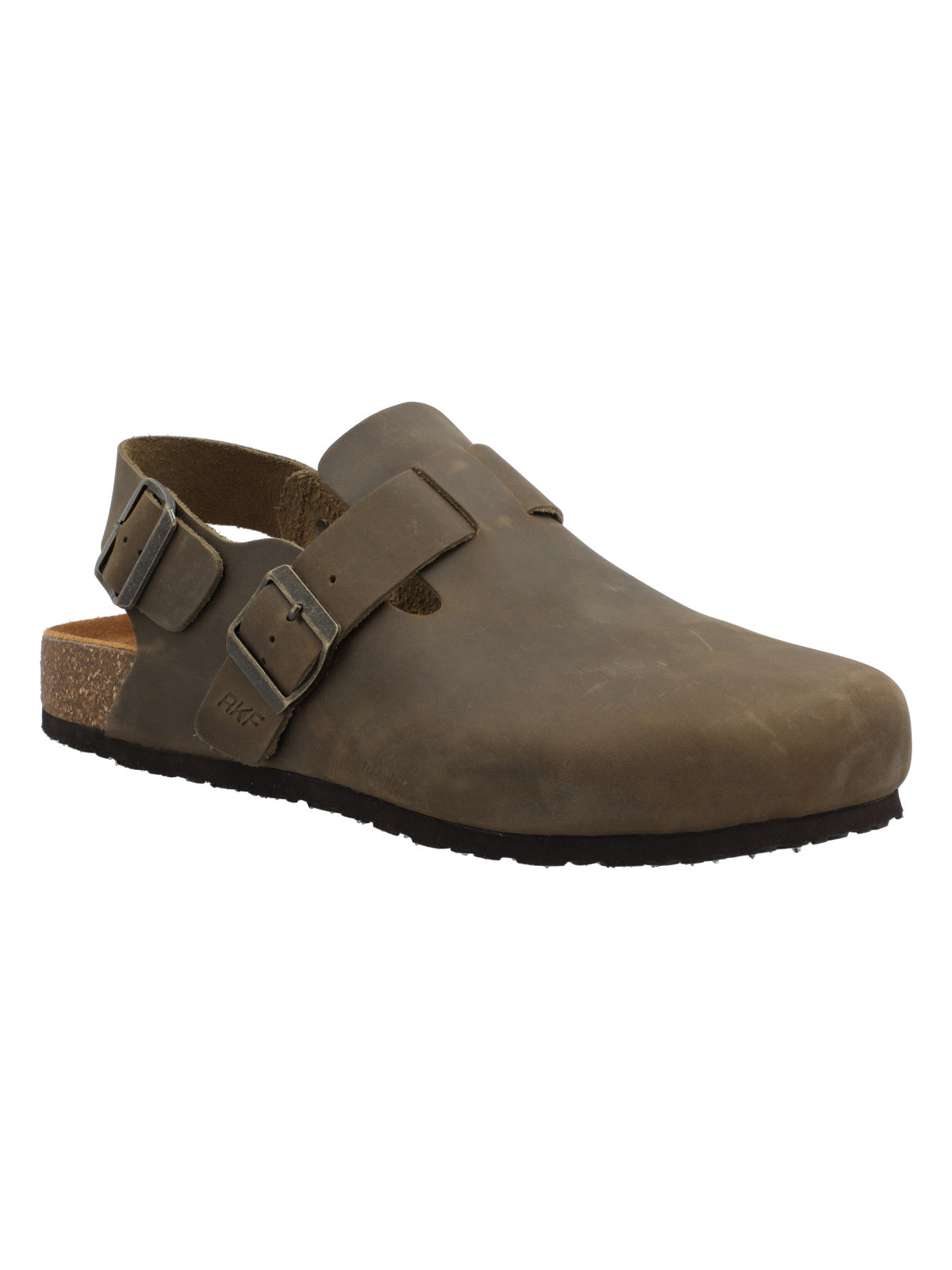 Zueco Cuero Hombre Russell Café Rockford