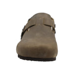 Zueco Cuero Hombre Russell Café Rockford
