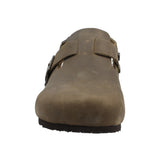 Zueco Cuero Hombre Russell Café Rockford
