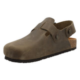 Zueco Cuero Hombre Russell Café Rockford