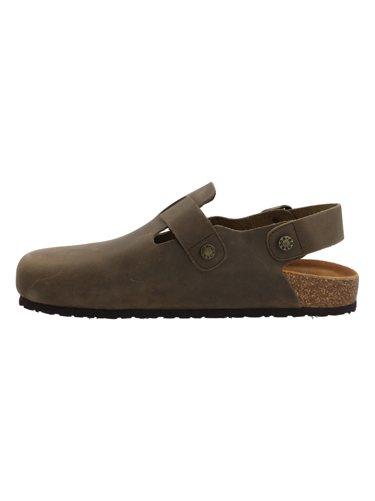 Zueco Cuero Hombre Russell Café Rockford