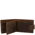 Billetera Cuero Hombre Hu Triple Café Rockford