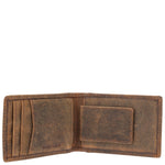 Billetera Cuero Hombre Hu Clip Café Rockford